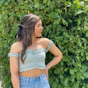 Green crop top
